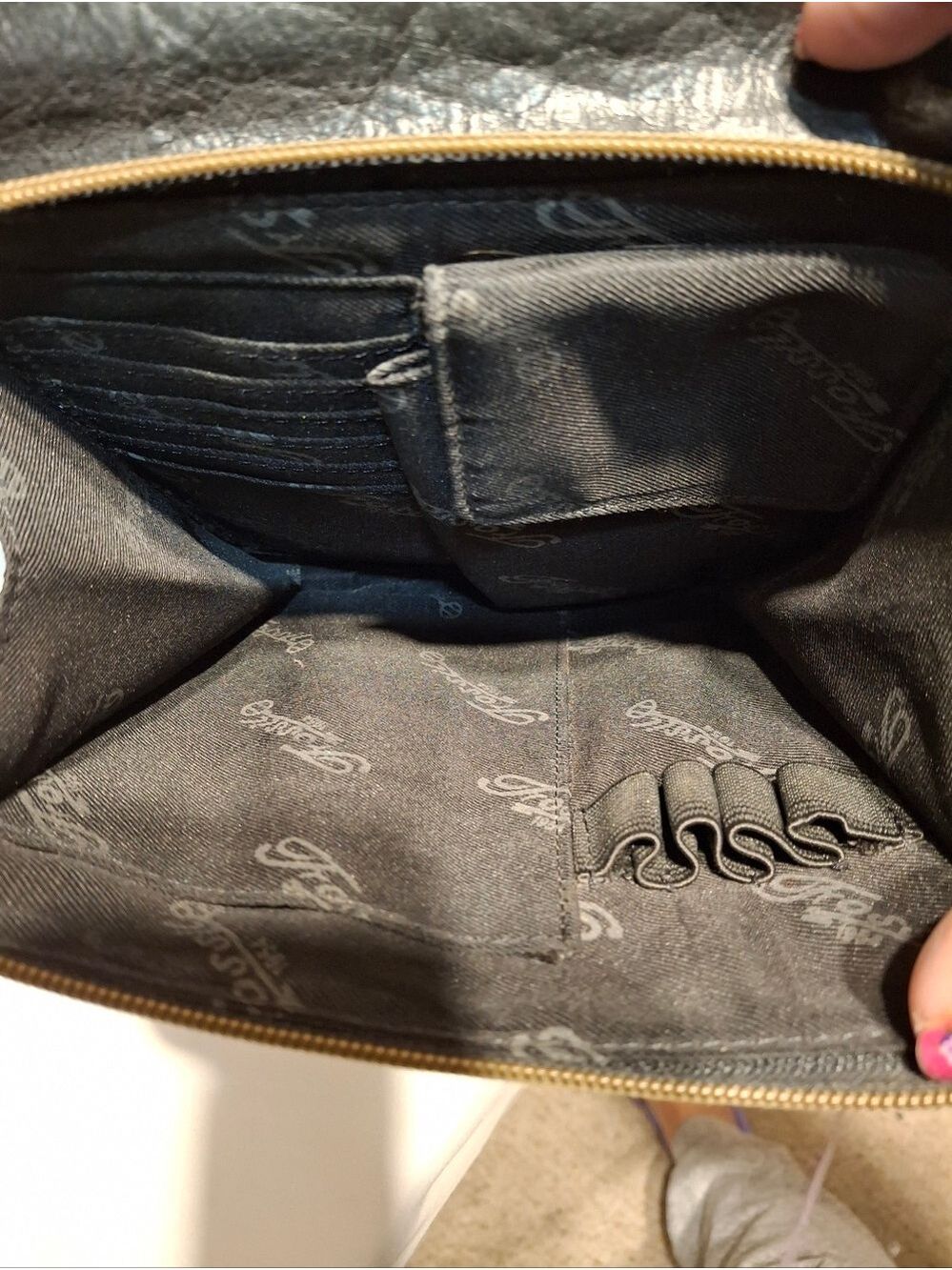 Vintage Fossil Black Leather Crossbody Bag - Classic Everyday Shoulder Bag - Picture 7 of 7